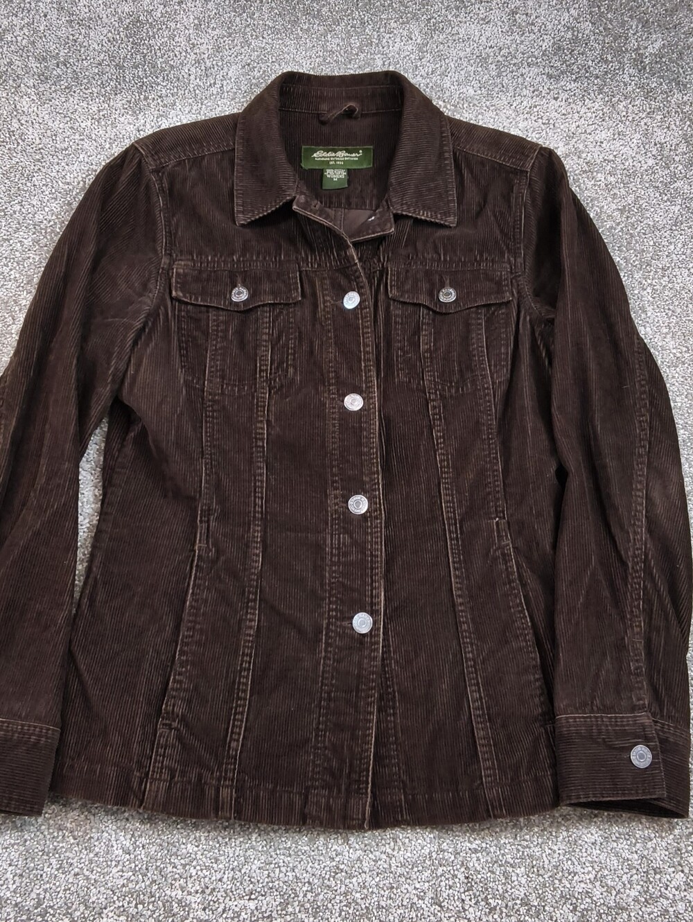 Eddie Bauer Jacket Womens  Size Medium Brown Corduroy  Button Jacket